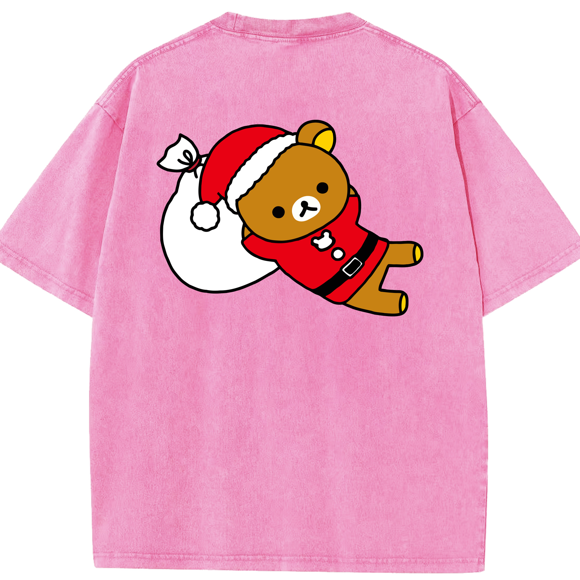 （画像用） リラックマ リラックマ キイロイトリ Rilakkuma Korilakkuma Kiiroitori 綿100% ヴィンテージ風 半袖Tシャツ（背面プリント）